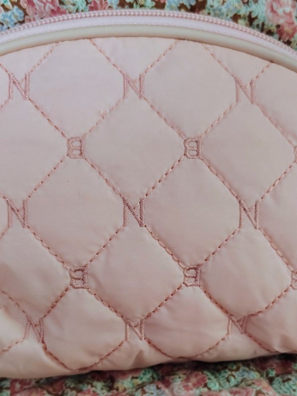 Nubily Pink Quilted Makeup Bag